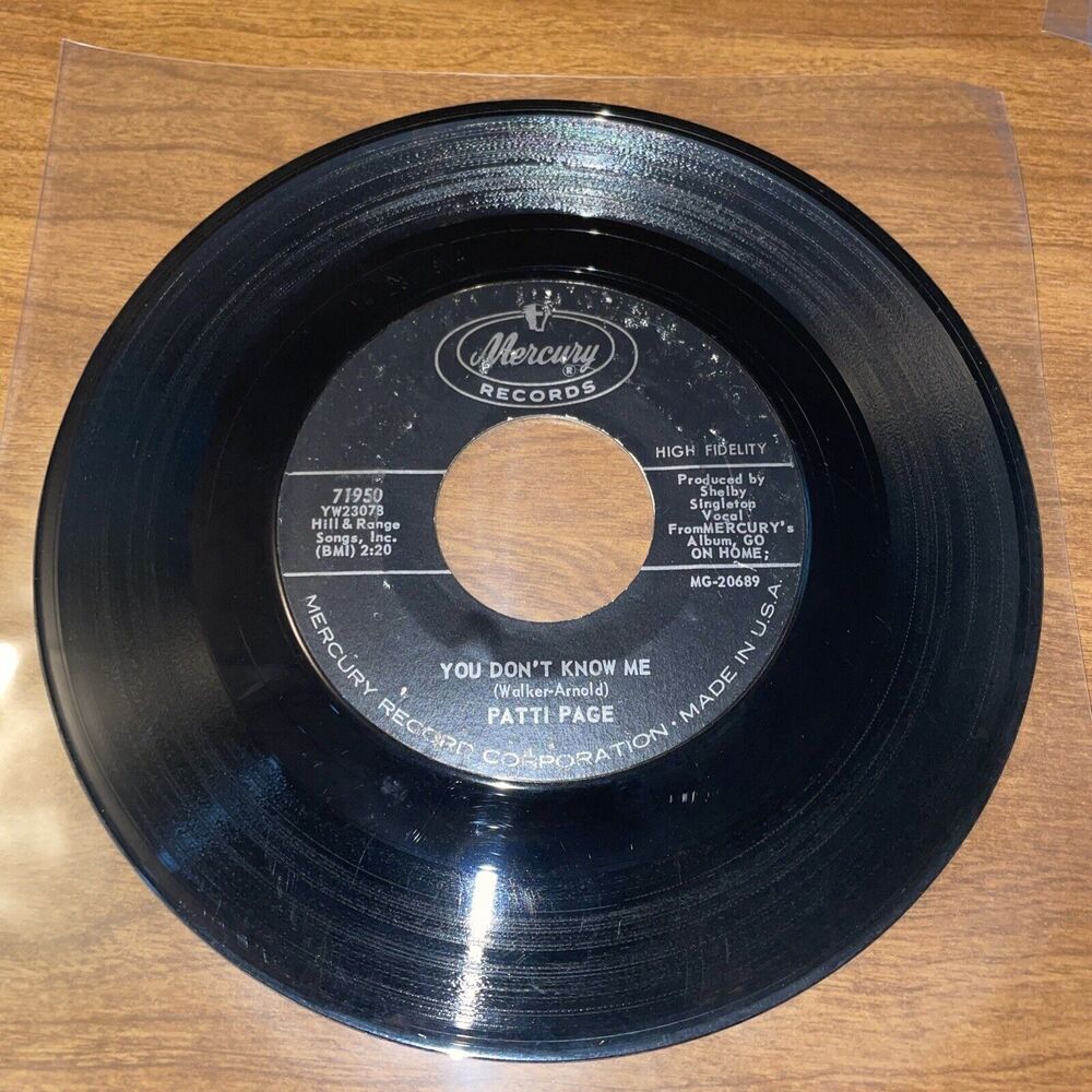Patti Page 45 You Don't Know Me - Most People Get Married Mercury Records